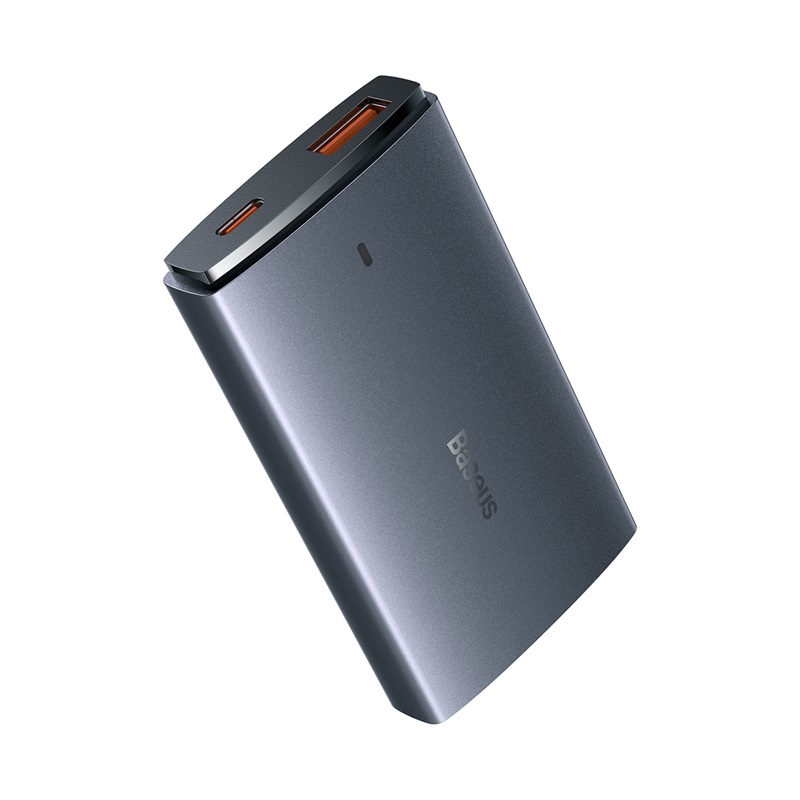 Bộ sạc hiệu Baseus GaN5 Pro Ultra-Slim C+U 65W (Overseas Edition) - With Type-C to Type-C Cable 1m Black