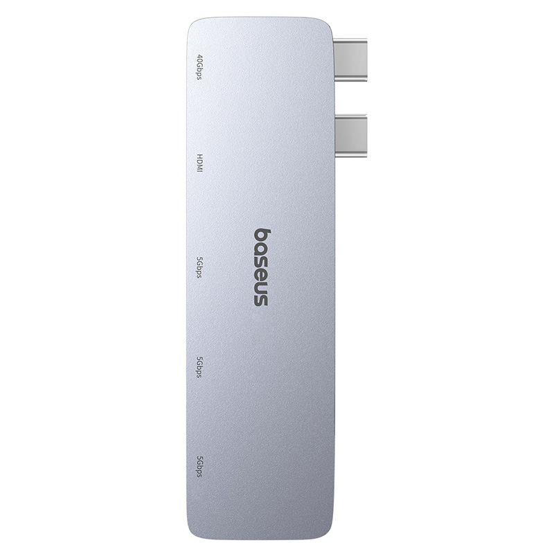 Thiết bị mở rộng hiệu Baseus UltraJoy Series 5-Port (Direct-Link Type) (USB-C*2 to USB-C 40Gbps*1+HDMI 4K@30Hz*1+USB3.0*3)