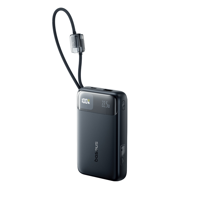 Sạc dự phòng hiệu Baseus EnerFill FC11 Digital Display with Dual Built-in Cables 20000mAh 22.5W