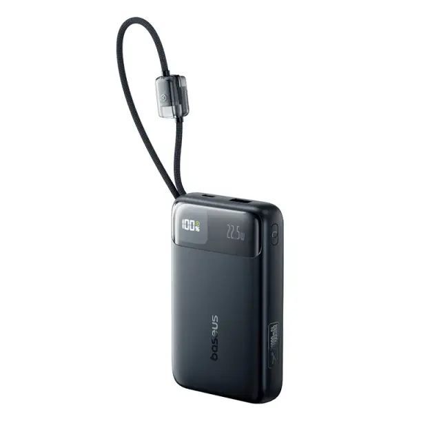 Sạc dự phòng hiệu Baseus EnerFill FC11 Digital Display with Dual Built-in Cables 20000mAh 22.5W