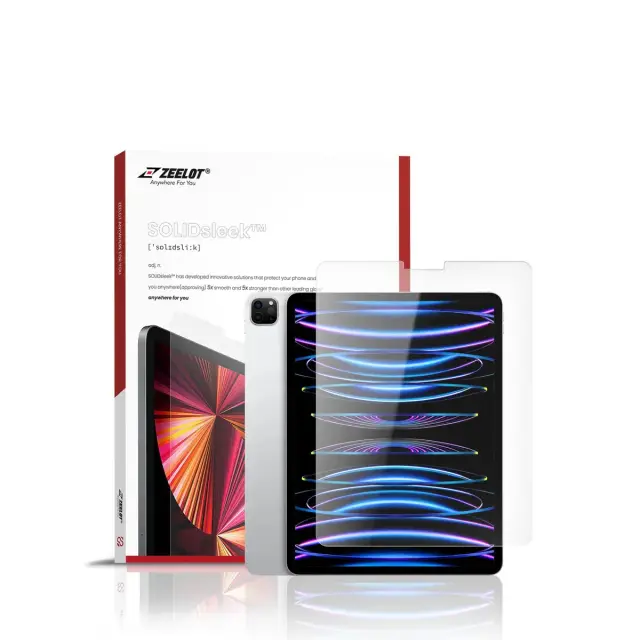Miếng dán màn hình kính cường lực ZEELOT SOLIDSleek 2.5D cho iPad Pro 11"-iPad Air 10.9" (2022-2020-2018), Trong suốt