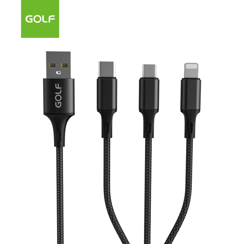 Cáp usb hiệu Golf Braided 3 in 1 Cable GC-86