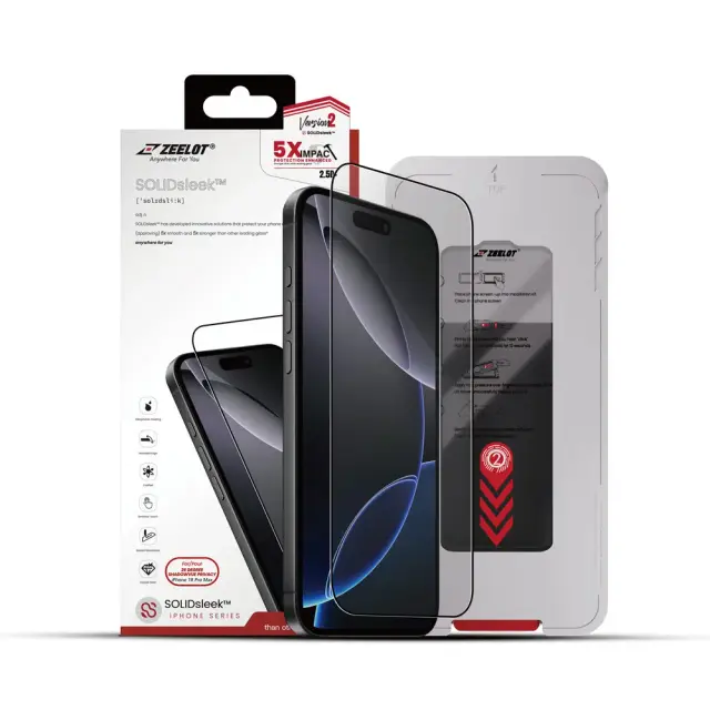 Miếng dán cường lực màn hình ZEELOT SOLIDsleek V2 (2.5D+) KK9 - iPhone 18 Pro/18 Pro Max (có khung dán hỗ trợ) - Privacy