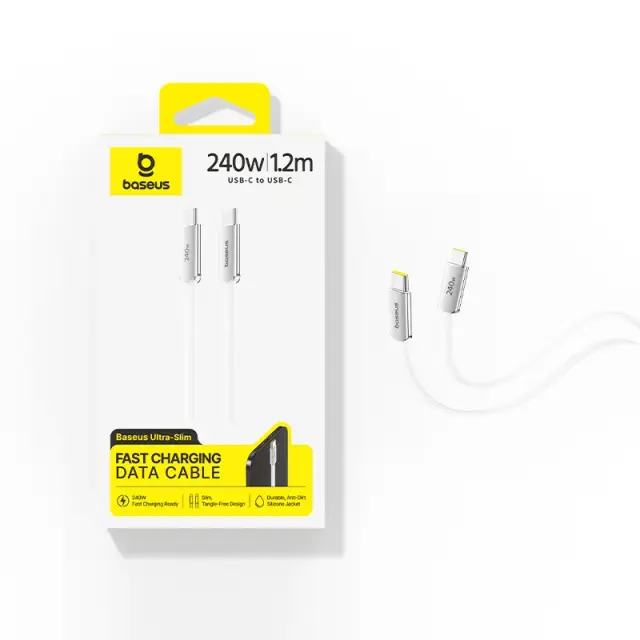 Cáp sạc nhanh Baseus Ultra-Slim USB-C to USB-C 240W 1.2m